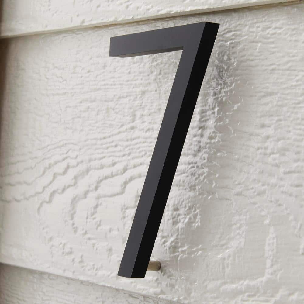 8 Inch Black Metal Floating House Number
