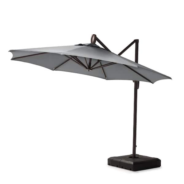 RST BRANDS 10 ft. Aluminum Round Cantilever Patio Umbrella Tilt in Charcoal Grey