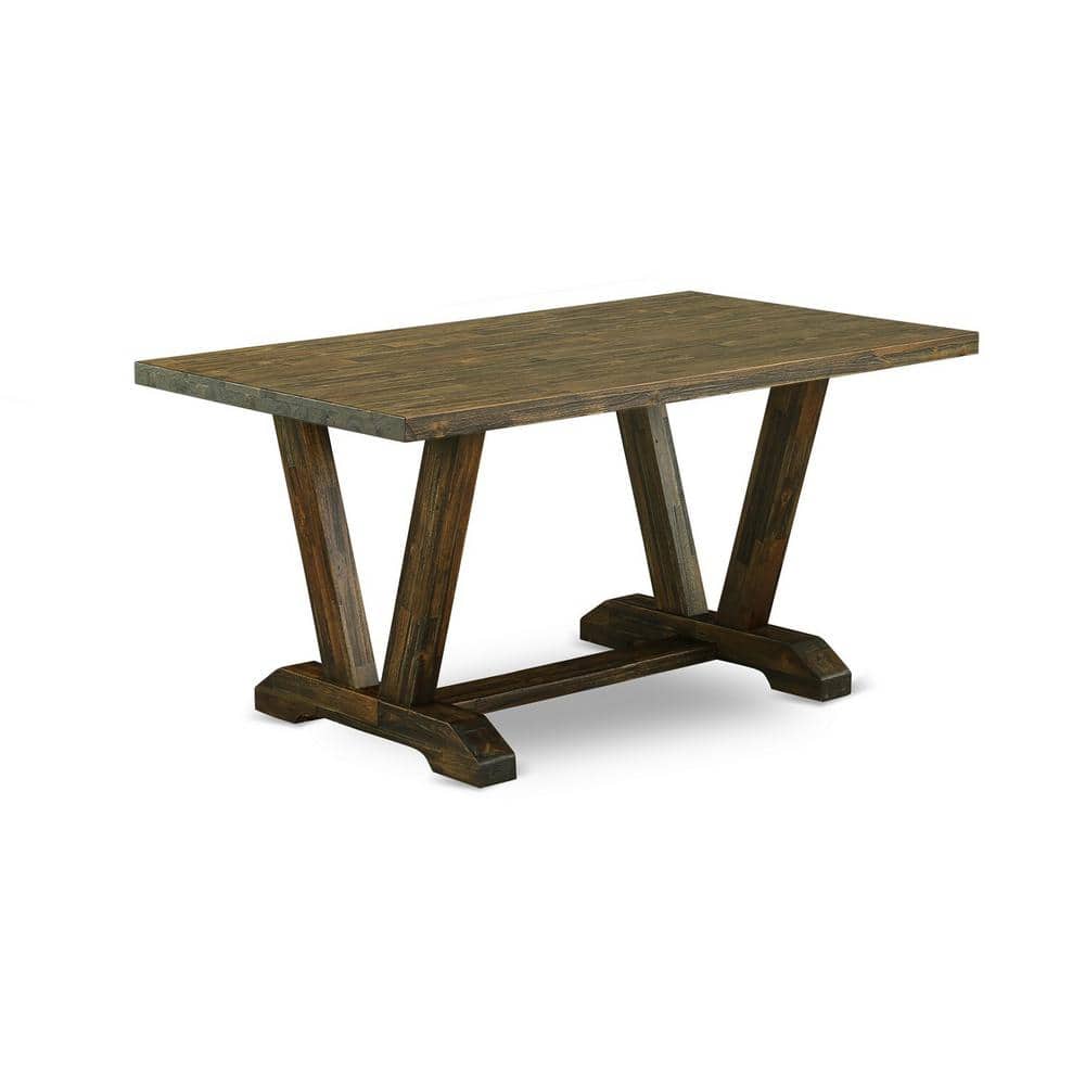 5-Piece Natural Oak Finish Solid Wood Top Dining table with 4 Chairs with Lattice Back