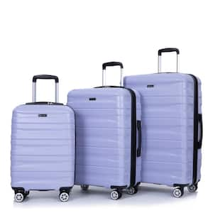 3-Piece Light Purple PC Lightweight and Durable Hardside Spinner Luggage Set with 2 Hooks (21/25/29 in. )