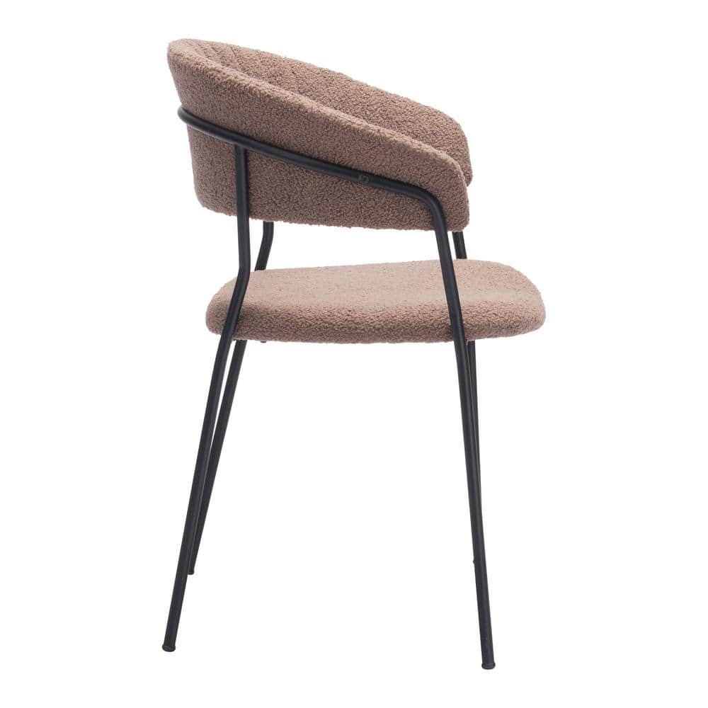 Josephine Brown Upholstered Metal Frame Arm Chair