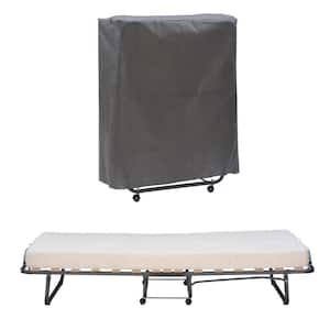 LUXOR BLACK TWIN FOLDING COT WITH COVER