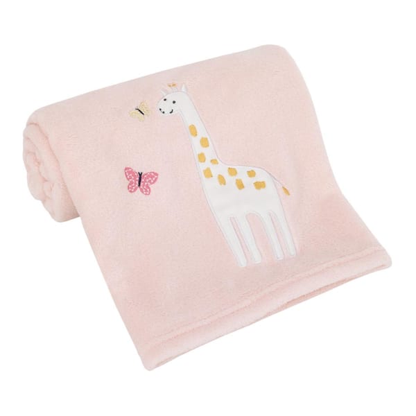 CARTER'S Pretty Pink Giraffes Super Soft Pink Polyester Giraffe Baby Blanket