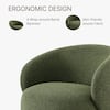 Spruce & Spring Noah Green Performance Fabric Swivel Accent Chair Modern Upholstered Round Barrel Arm Chair for Bedroom or Living Room SSAC72950-SD662-09