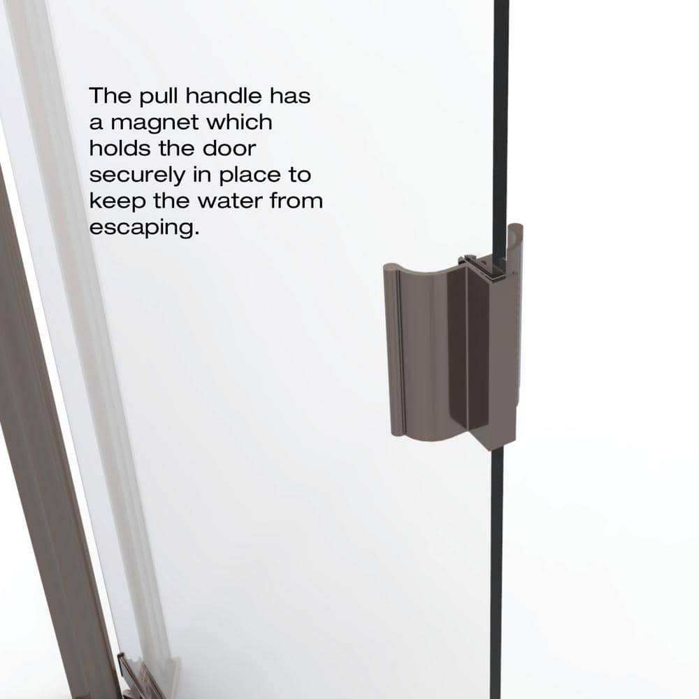 Armon Oil Rubbed Bronze Semi-Frameless Pivot Shower Door with Clear Glass