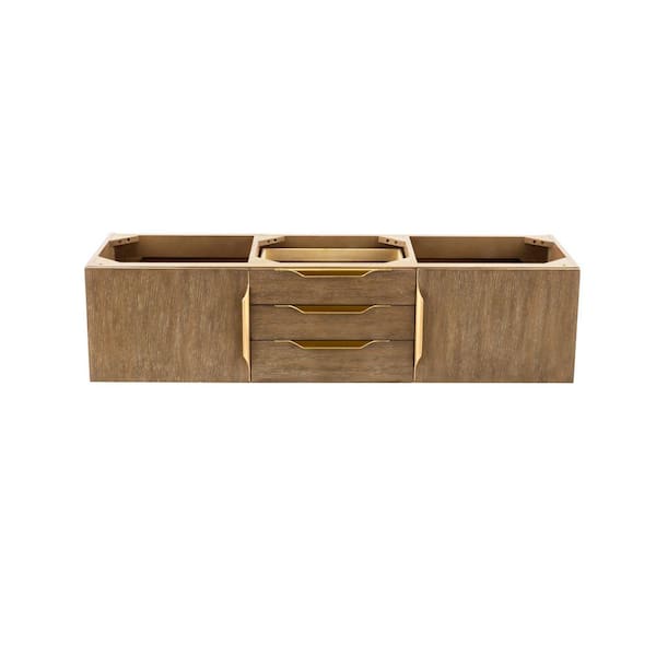 James Martin Vanities Columbia 58.8 in. W x 19.5 in. D x 15.5 in. H Double Bath Vanity Cabinet without Top in Latte Oak