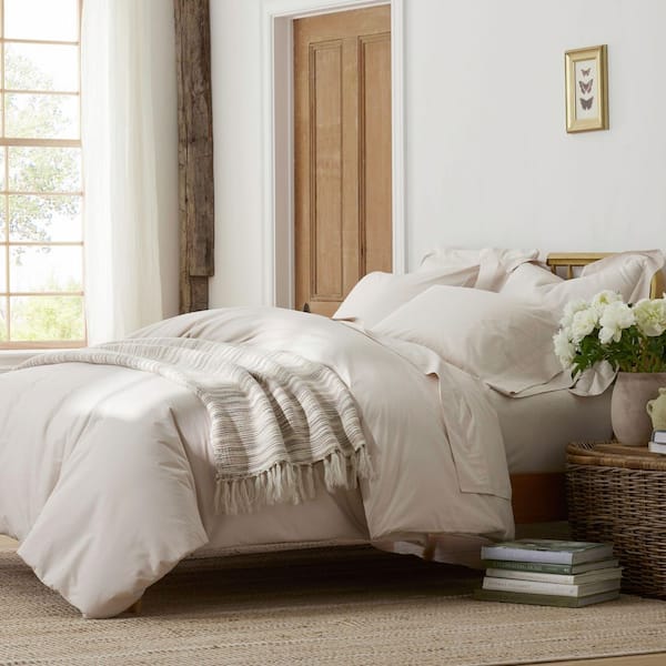 Company Cotton Garment Wash Buff Queen Cotton Percale Duvet Cover