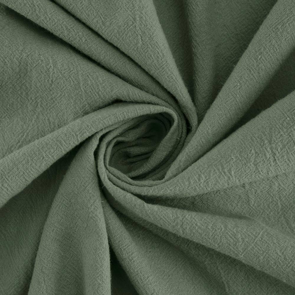 Moss Green Cotton Twist Tab Light-Filtering Curtain Panel 52" x 84"