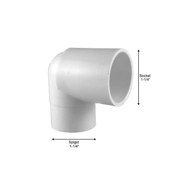 Charlotte Pipe 1-1/4 in. PVC Schedule 40 90-Degree Spigot x S Street Elbow  Fitting PVC023041000HD - The Home Depot