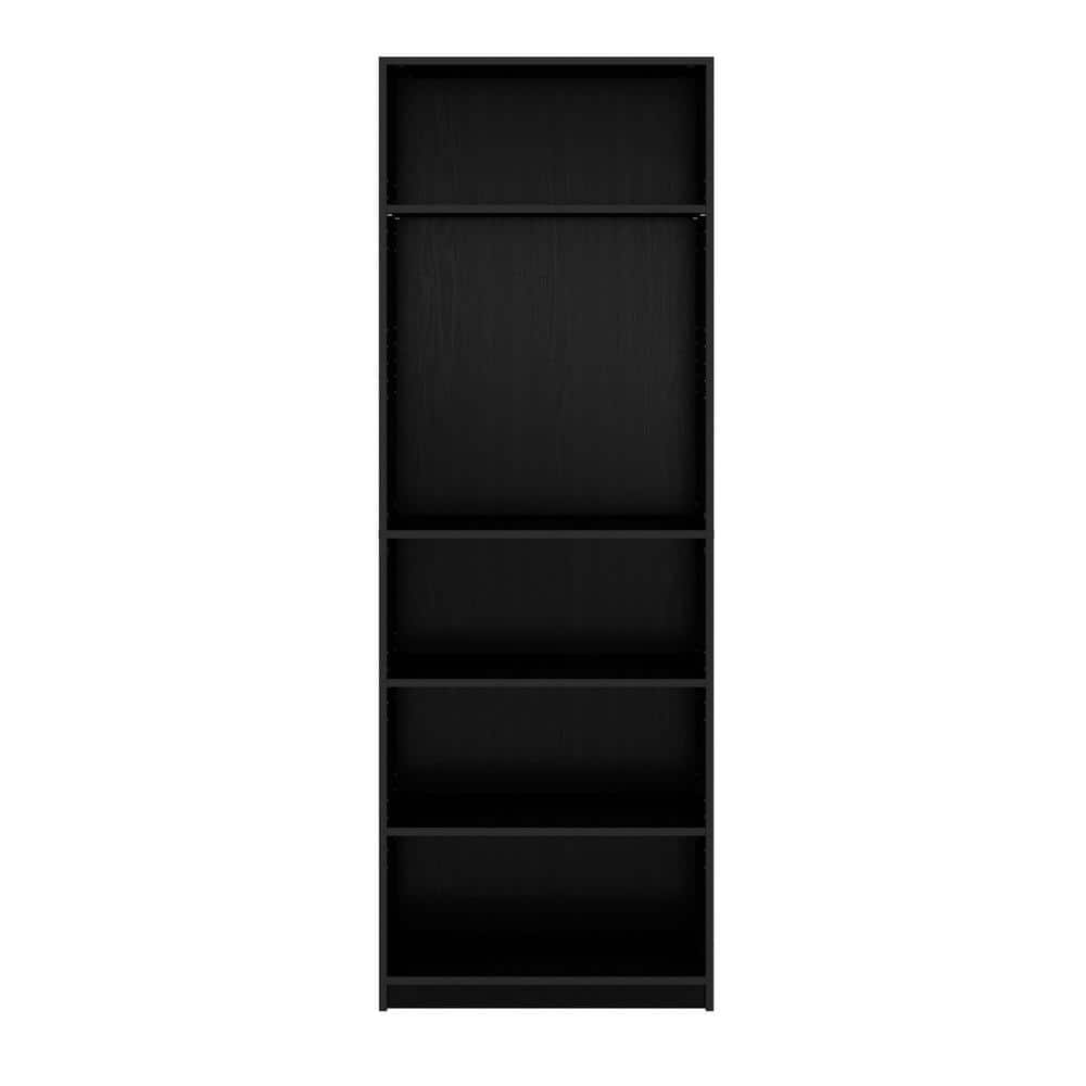 Teo Black Adjustable 5-Tier Bookshelf