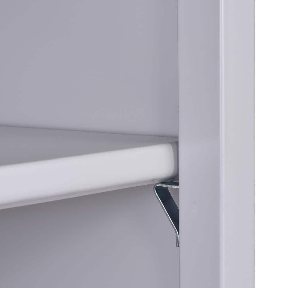 Dove Gray Adjustable Steel 72" Bookcase