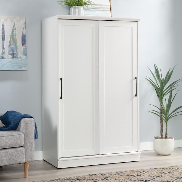 HomePlus White Finish 64 in. Storage Cabinet with Adjustable Shelves