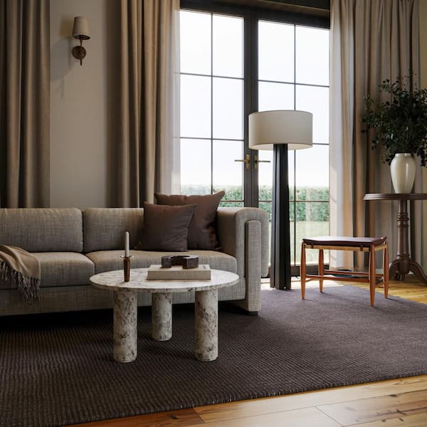 Nate Berkus x Rugs Crosby Solid Wool Cozy Taupe 9 ft. x 12 ft. Indoor Area Rug