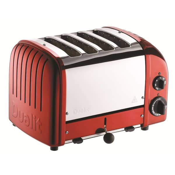 Dualit New Gen 4-Slice Apple Candy Red Wide Slot Toaster with Cool-Touch Exterior