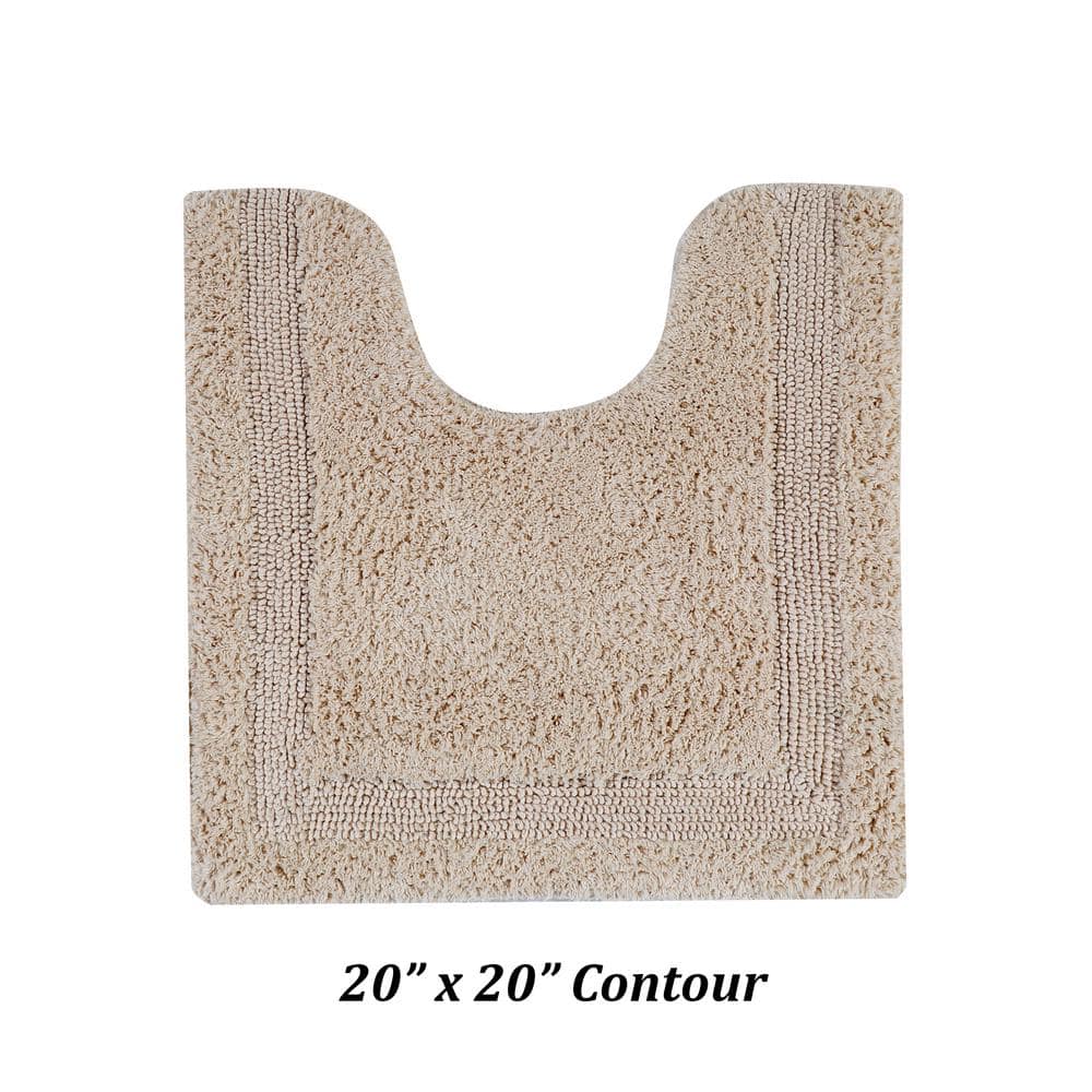 Lux Collection Sand 20" x 20" Cotton Tufted Reversible Contour Bath Rug