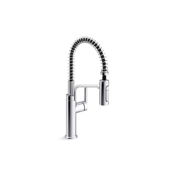 Ringby Single Handle 3-Function Pull Down Sprayer Kitchen Faucet In Polished Chrome