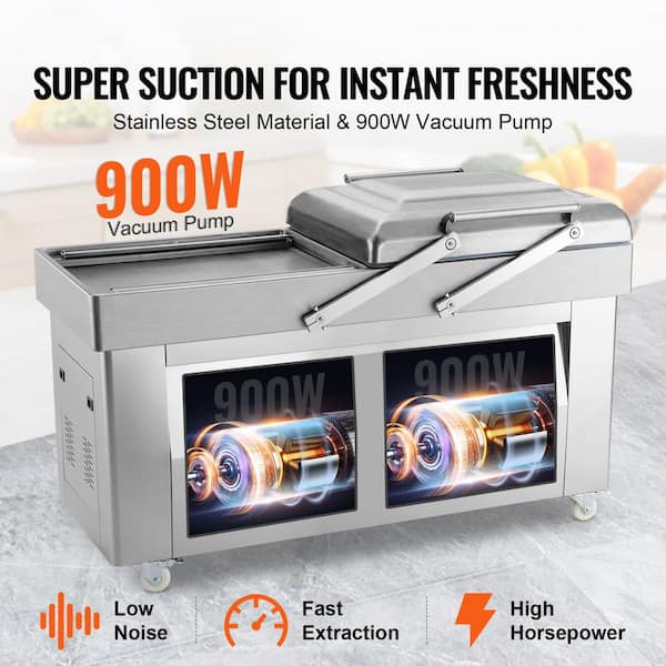 Vacuum Sealer Machinesilver 130 Watt Dual Pump Dual Sealing Food Storage Dry, Moist Items Automatic and Manual Sealing