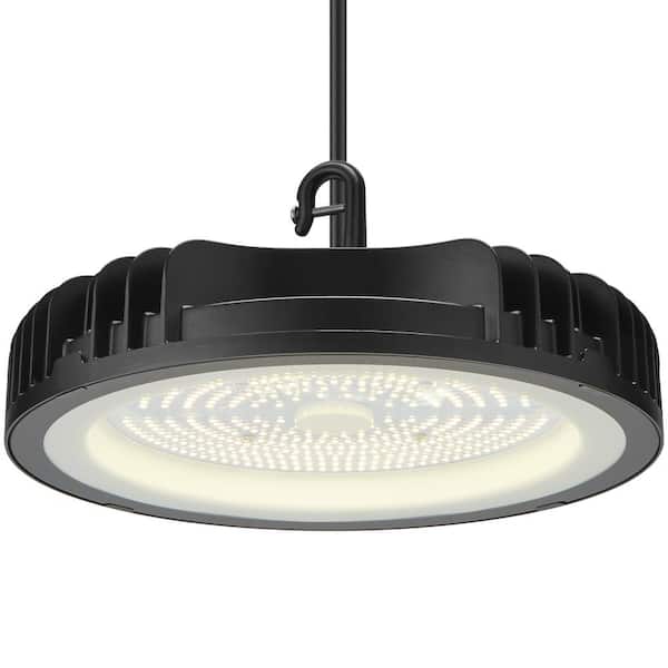 Maxxima 12 in. LED UFO High Bay Light Fixture, Black Cable Hardwired Warehouse Light, 5000K, 21,000 Lumens, 200-Watt