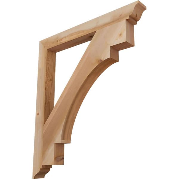 Ekena Millwork 3.5 in. x 44 in. x 38 in. Western Red Cedar Merced Traditional Smooth Bracket