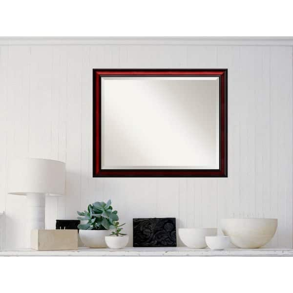 Amanti Art Medium Rectangle Cherry Casual Mirror (25.38 in. H x 31.38 in. W)