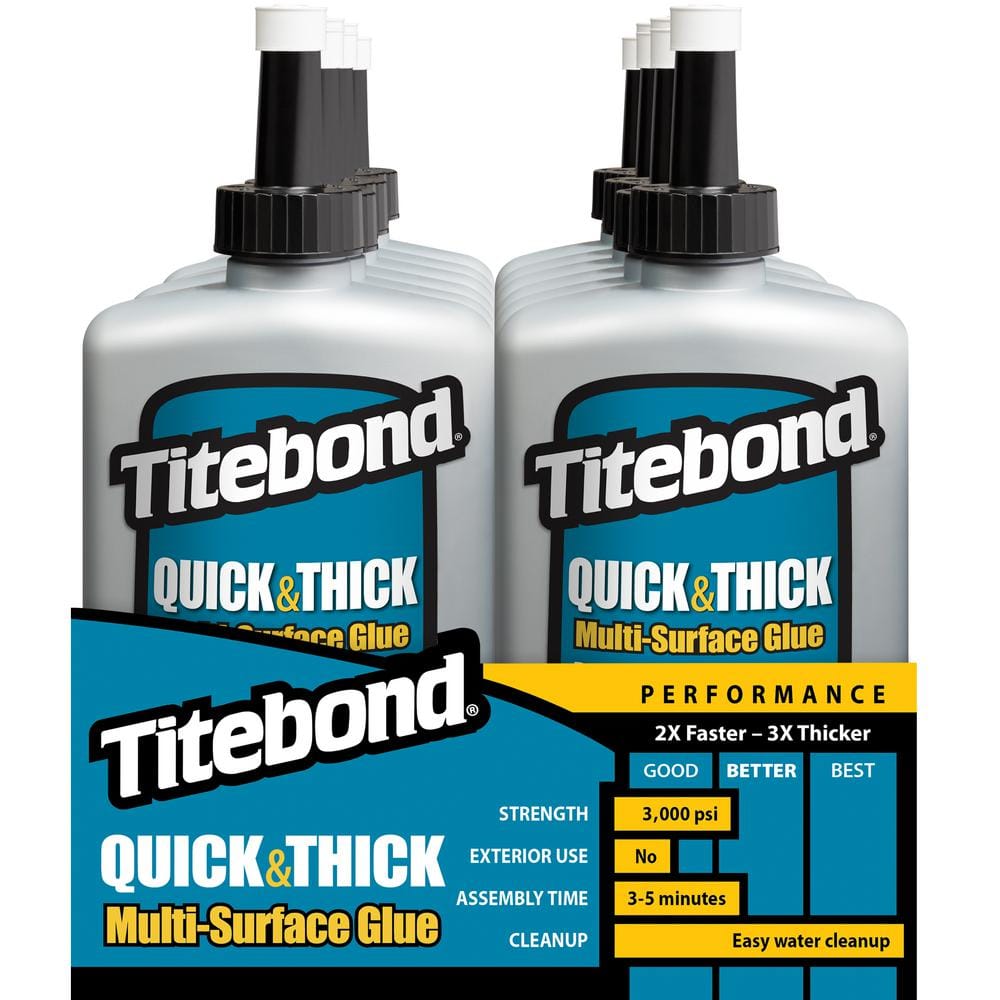 Titebond 8 oz. Quick and Thick Multi-Surface Glue (12-Pack) 2403 - The Home  Depot
