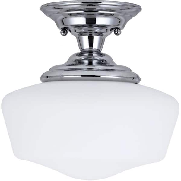 Generation Lighting Academy 1-Light Chrome Semi-Flush Mount Light