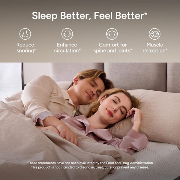 Gray Full Adjustable Bed Frame with 12 in. Cooling Gel Memory Foam Mattress, Massage, USB, Under-Bed Light, Remote/App