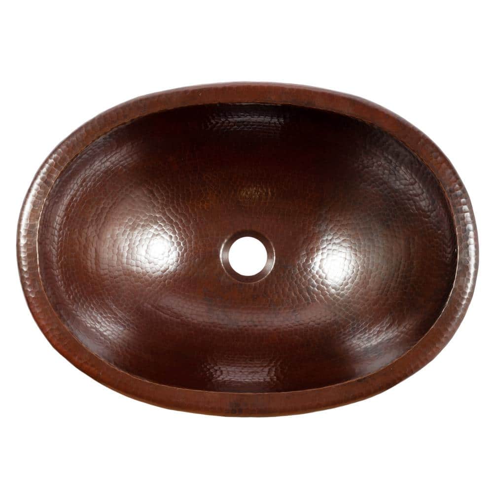 Schrodinger 19" Oval Hand-Hammered Copper Undermount Sink
