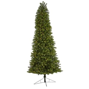 9 ft. Pre-lit Slim Virginia Spruce Artificial Christmas Tree with 750 Warm White Multi-Function LED Lights