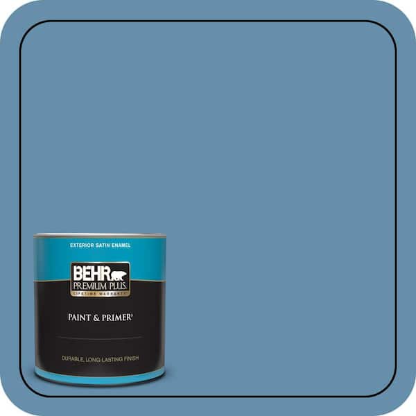BEHR PREMIUM PLUS 1 qt. #S500-5 Treasure Map Satin Enamel Exterior Paint & Primer