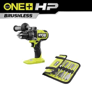 ONE+ HP 18V Brushless Cordless 1/2 in. Hammer Drill (Tool Only) with 10-Piece Wood Spade Bit Set