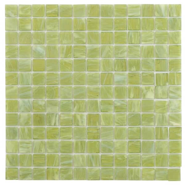 Apollo Tile Celestial 4" x 6" Glossy Green Lizard Glass Mosaic Uniform square Wall and Floor Sample Tile 0.13 sq. ft./Piece (1-Pack)