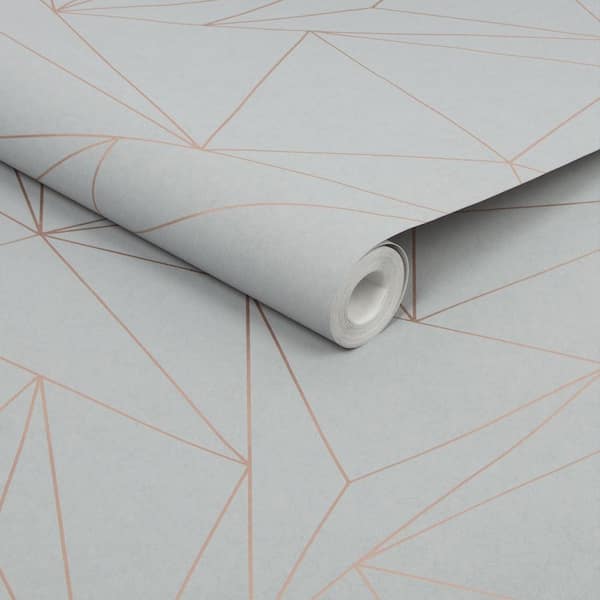 Black & Rose Gold Geometric Wrapping Paper by Rose Gold