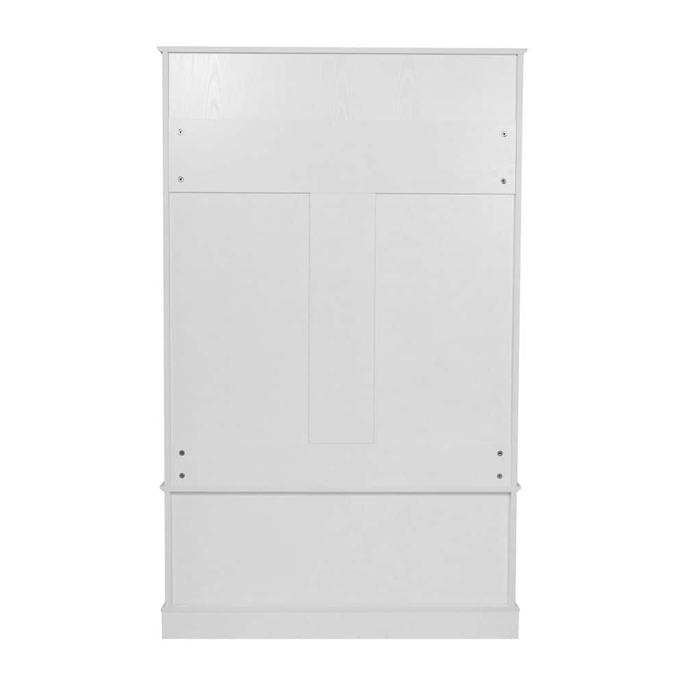 White Wooden Hall Tree with Storage Bench and Coat Rack
