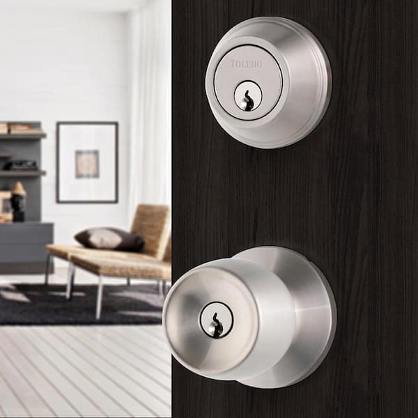 TOLEDO Double Cylinder Satin Nickel Combo Set CV1501MAUS32D