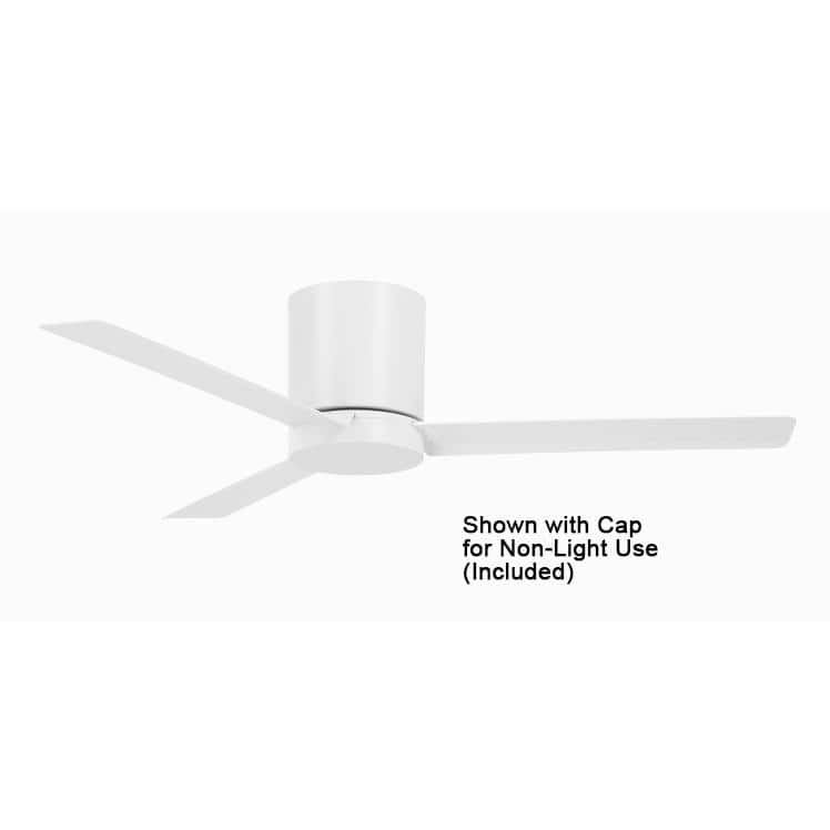 52" Flat White LED Hugger Ceiling Fan with Remote