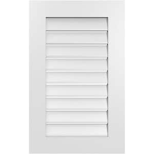 20 in. x 32 in. Vertical Surface Mount PVC Gable Vent: Functional with Standard Frame