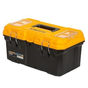16 in. x 9 in. Portable Tool Box with Removable Tool Tray, Lockable, Metal Latch, Organizer