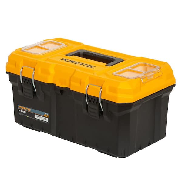 16 in. x 9 in. Portable Tool Box with Removable Tool Tray, Lockable, Metal Latch, Organizer