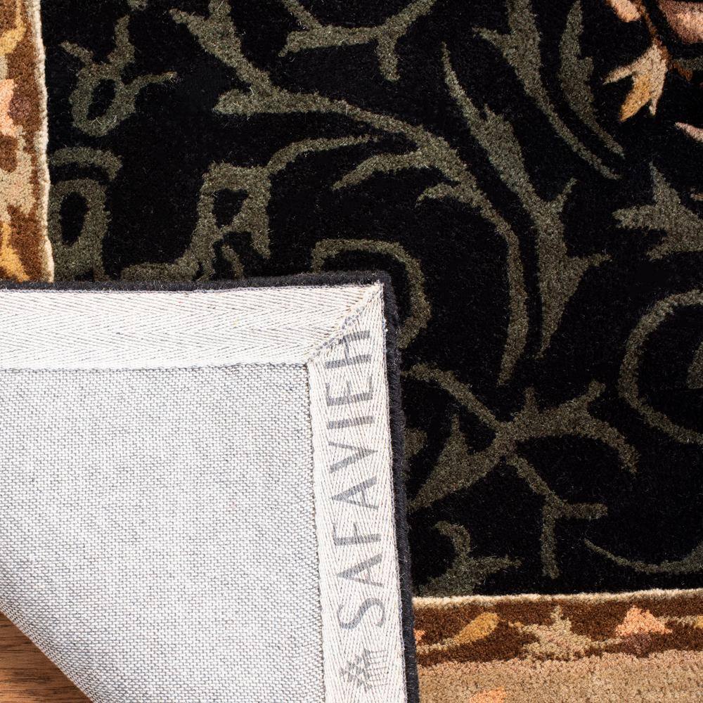 Empire Black and Beige Floral Wool Area Rug