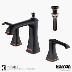 Woodburn 8 in. Widespread 2-Handle Bathroom Faucet with Matching Pop-Up Drain in Oil Rubbed Bronze
