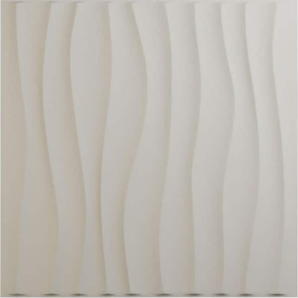 Ekena Millwork 19 5/8 in. x 19 5/8 in. Shoreline EnduraWall Decorative 3D Wall Panel, Satin Blossom White (Covers 2.67 Sq. Ft.)