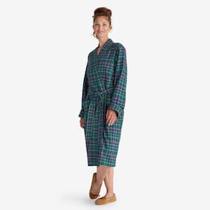 Company Cotton Family Flannel Women's Medium Green Plaid Robe