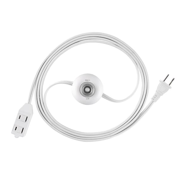 9 ft. 16-Gauge / 3C 13-Amp Indoor Extension Cord with Foot Switch and 3-Polarized Outlets, White