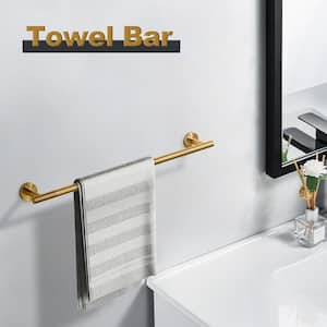 24 in. Stainless Steel Wall Mounted Single Towel Bar in Gold