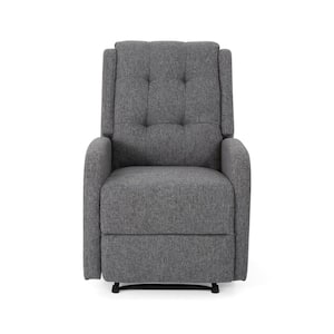 O'Leary Modern Tufted Back Charcoal Tweed Fabric Recliner