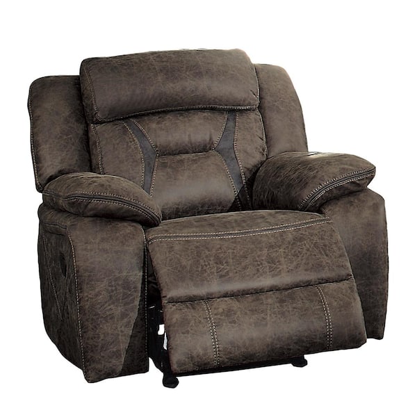 Lazzara Driscoll Dark Brown Microfiber Glider Manual Recliner