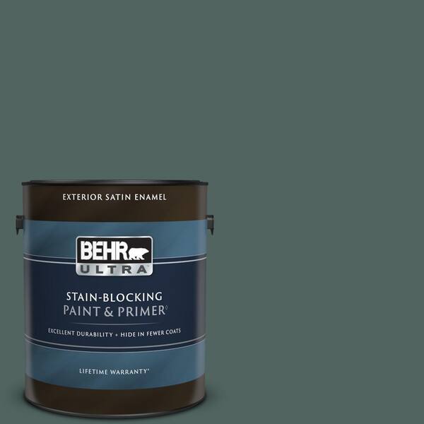 BEHR ULTRA 1 gal. #S430-7 Blue Fir Satin Enamel Exterior Paint & Primer