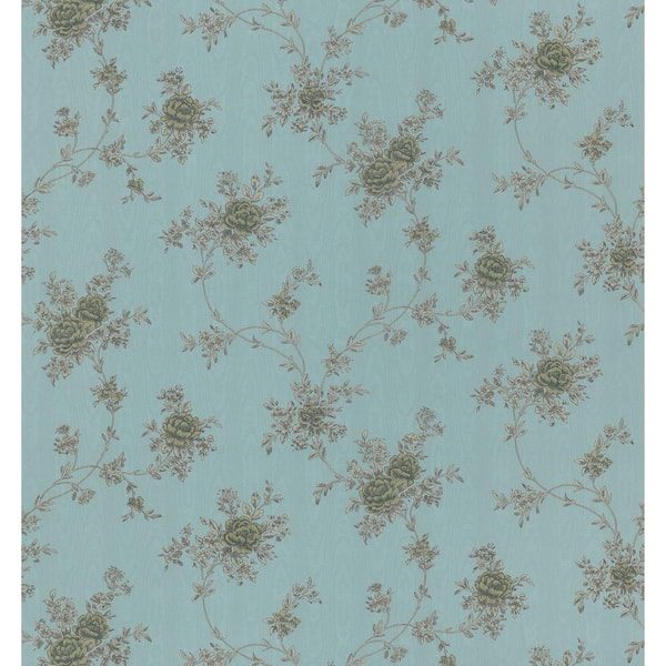 Brewster 56 sq. ft. Morie Floral Wallpaper