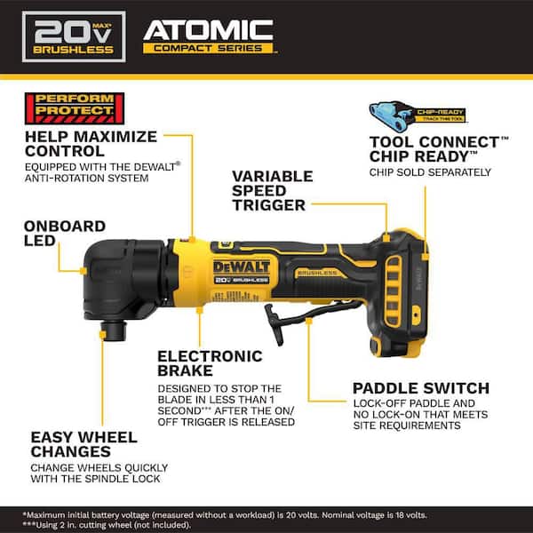 ATOMIC 20V MAX Cordless Right Angle Die Grinder (Tool Only)